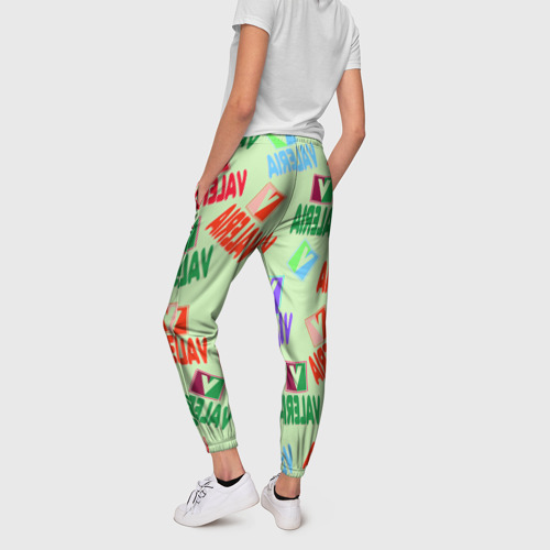 Женские брюки 3D Валерия - разноцветный текст, цвет 3D печать - фото 4