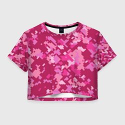 Женская футболка Crop-top 3D Pink pixels