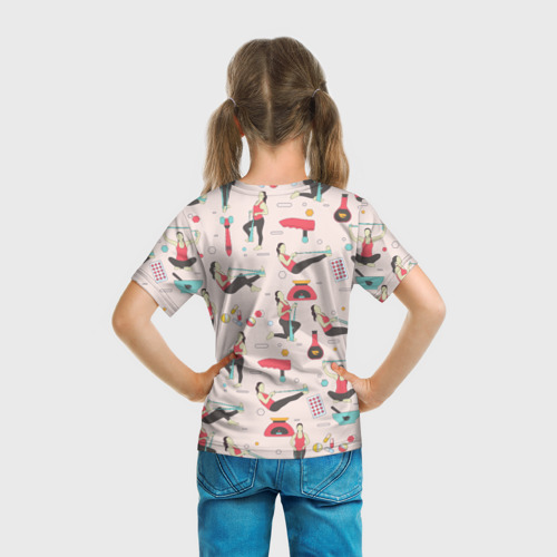 Детская футболка 3D с принтом Sport woman, вид сзади #2