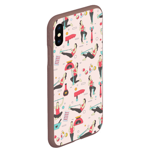 Чехол для iPhone XS Max матовый Sport Woman, цвет коричневый - фото 3