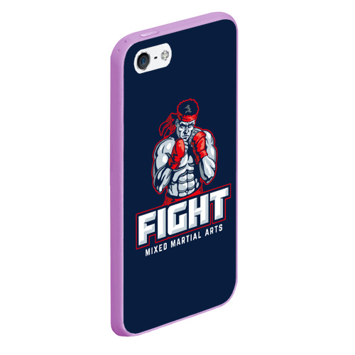 Чехол для iPhone 5/5S матовый Fight ММА, цвет сиреневый - фото 3