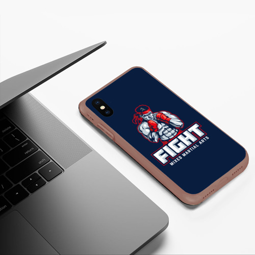 Чехол для iPhone XS Max матовый Fight ММА, цвет коричневый - фото 5