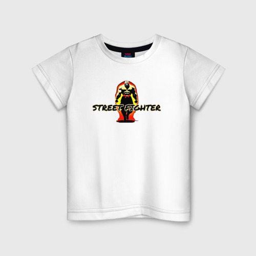 Детская футболка из хлопка с принтом Street Fighter, вид спереди №1