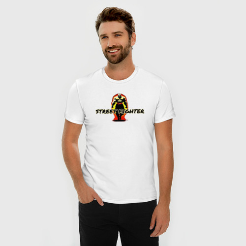 Мужская футболка хлопок Slim Street Fighter, цвет белый - фото 3