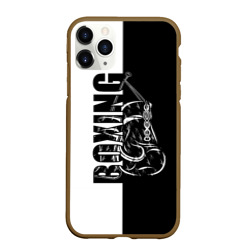 Чехол для iPhone 11 Pro Max матовый Boxing чёрно-белое