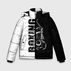Зимняя куртка для мальчиков 3D Boxing чёрно-белое