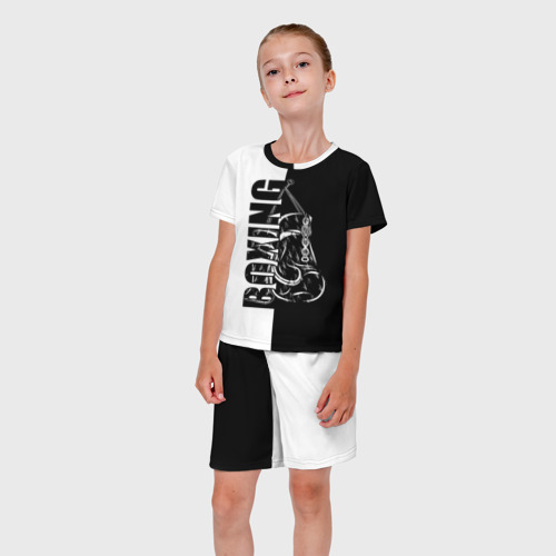 Детский костюм с шортами 3D Boxing чёрно-белое, цвет 3D печать - фото 5