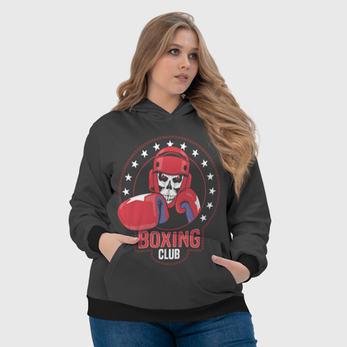 Женская толстовка 3D Boxing club - боксёр, цвет 3D печать - фото 6