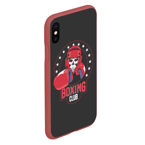 Чехол для iPhone XS Max матовый Boxing club - боксёр, цвет красный - фото 3