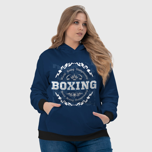 Женская толстовка 3D с принтом Boxing - надпись, фото #4