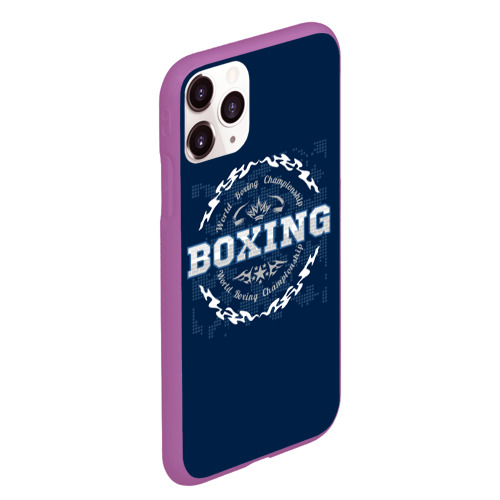 Чехол для iPhone 11 Pro Max матовый с принтом Boxing - надпись, вид сбоку #3