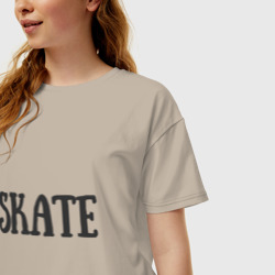 Женская футболка хлопок Oversize Skate - фото 2