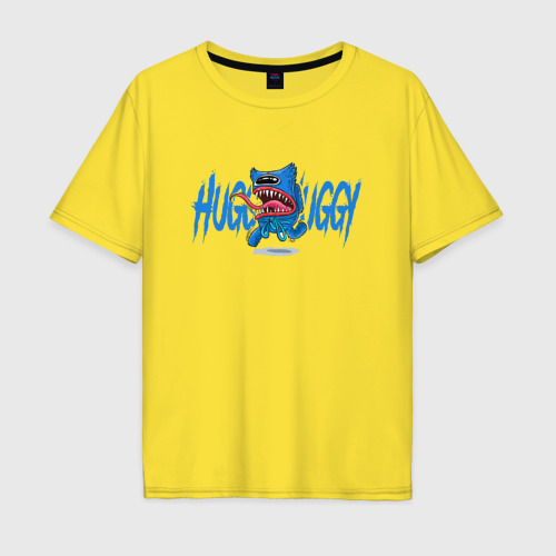 Мужская футболка хлопок Oversize Huggy Wuggy imposter, цвет желтый