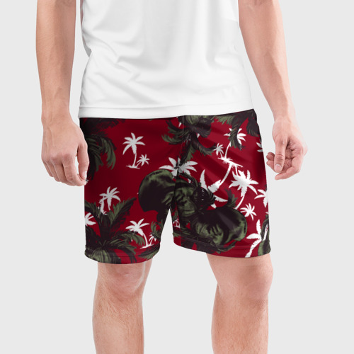Мужские шорты спортивные Пальмы и Давид Микеланджело, цвет 3D печать - фото 3
