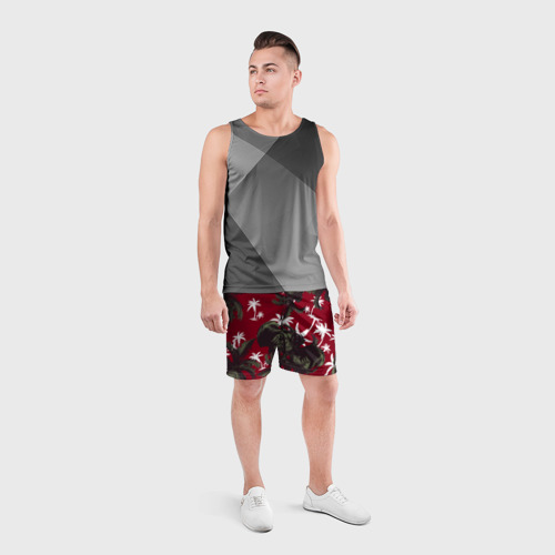 Мужские шорты спортивные Пальмы и Давид Микеланджело, цвет 3D печать - фото 4