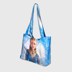 Пляжная сумка 3D Девушка в ледяной пещере - фото 2