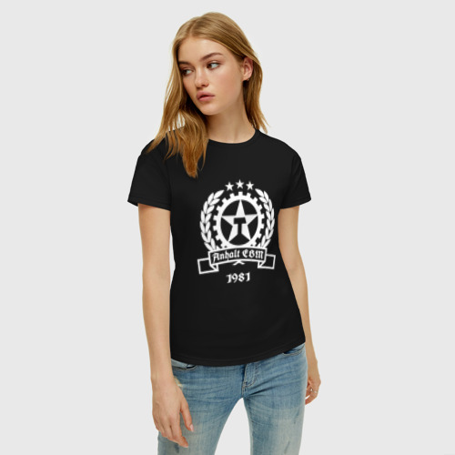 Женская футболка хлопок Anhalt ebm v.1, цвет черный - фото 3