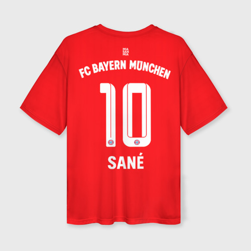 Женская футболка oversize 3D Лерой Сане Бавария Мюнхен форма 22-23 домашняя, цвет 3D печать - фото 2