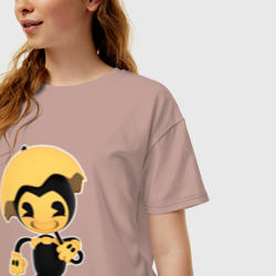 Женская футболка хлопок Oversize Бенди с зонтиком - фото 2