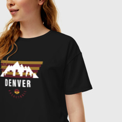 Женская футболка хлопок Oversize NBA Denver - фото 2