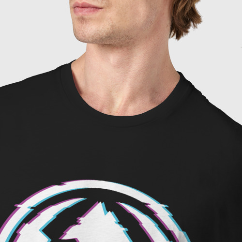 Мужская футболка хлопок с принтом Denver Nuggets neon, фото #4