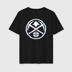 Женская футболка хлопок Oversize Denver Nuggets neon