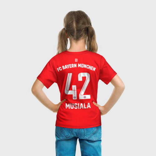 Детская футболка 3D Джамал Мусиала Бавария Мюнхен форма 22-23 домашняя, цвет 3D печать - фото 6