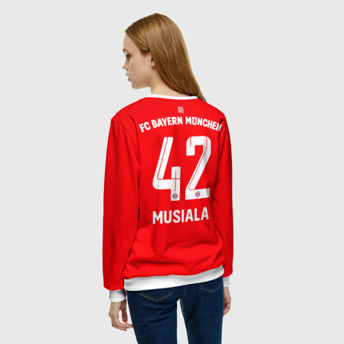Женский свитшот 3D Джамал Мусиала Бавария Мюнхен форма 22-23 домашняя, цвет 3D печать - фото 4