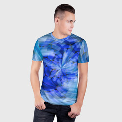 Мужская футболка 3D Slim Геометрическое цунами - фото 2