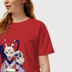 Женская футболка хлопок Oversize Cat women - фото 2