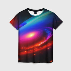 Женская футболка 3D Неоновая галактика