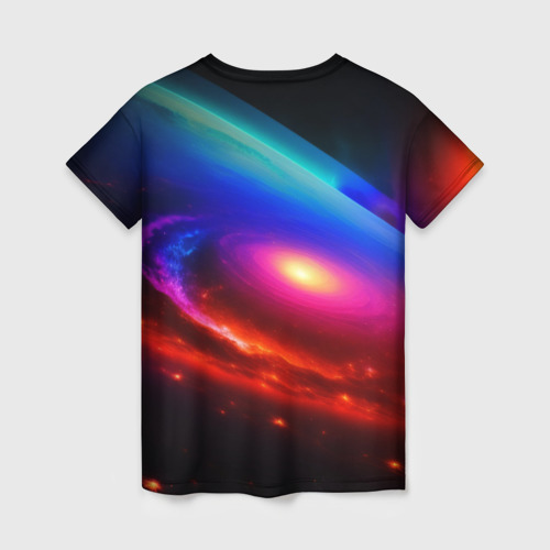 Женская футболка 3D Неоновая галактика, цвет 3D печать - фото 2