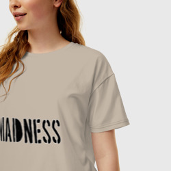 Женская футболка хлопок Oversize Madness безумие - фото 2