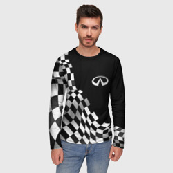 Мужской лонгслив 3D Infiniti racing flag - фото 2