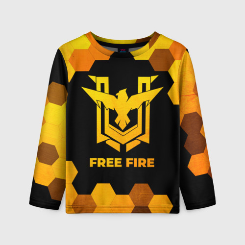 Детский лонгслив 3D Free Fire - gold gradient, цвет 3D печать