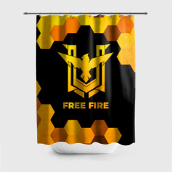 Штора 3D для ванной Free Fire - gold gradient