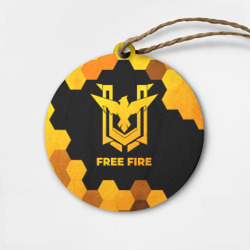 Деревянная игрушка круг Free Fire - gold gradient