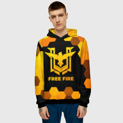 Мужская толстовка 3D Free Fire - gold gradient - фото 2