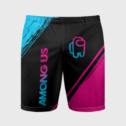 Мужские шорты спортивные Among Us - neon gradient: надпись, символ