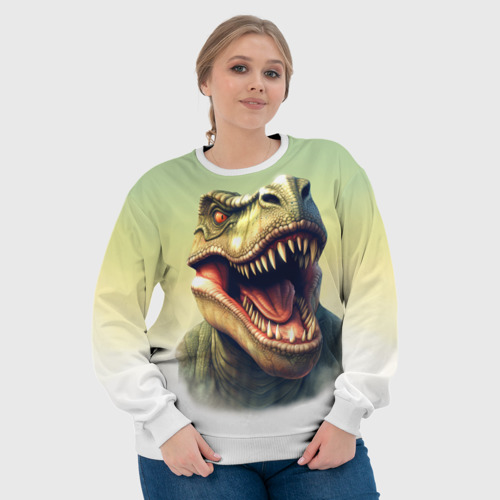 Женский свитшот 3D Острые зубы тиранозавра Рекса, цвет 3D печать - фото 6