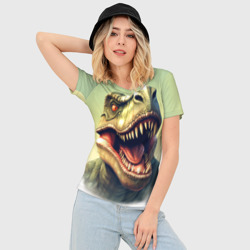 Женская футболка 3D Slim Острые зубы тиранозавра Рекса - фото 2