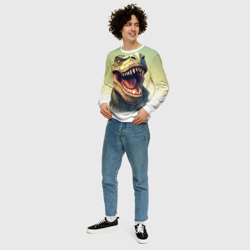 Мужской свитшот 3D с принтом Острые зубы тиранозавра Рекса, вид сбоку #3