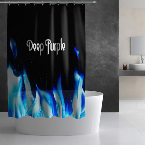 Штора 3D для ванной Deep Purple blue fire - фото 2