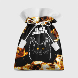 Подарочный 3D мешок Black Sabbath рок кот и огонь