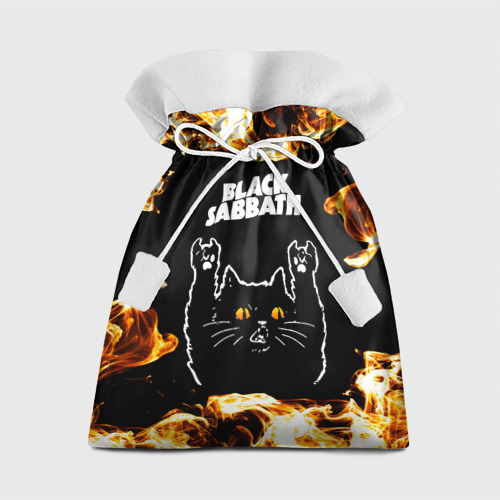 Подарочный 3D мешок Black Sabbath рок кот и огонь