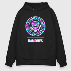 Мужское худи Oversize хлопок Ramones glitch rock