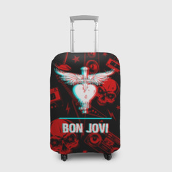 Чехол для чемодана 3D Bon Jovi rock glitch