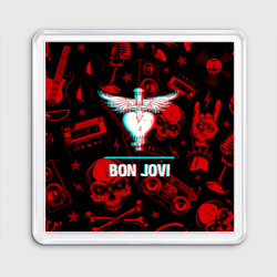 Магнит 55*55 Bon Jovi rock glitch