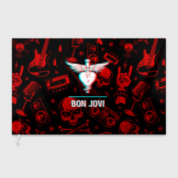 Флаг 3D Bon Jovi rock glitch