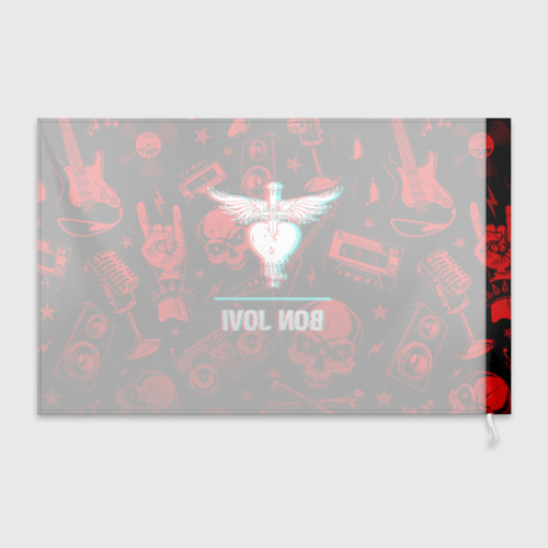 Флаг 3D Bon Jovi rock glitch - фото 2